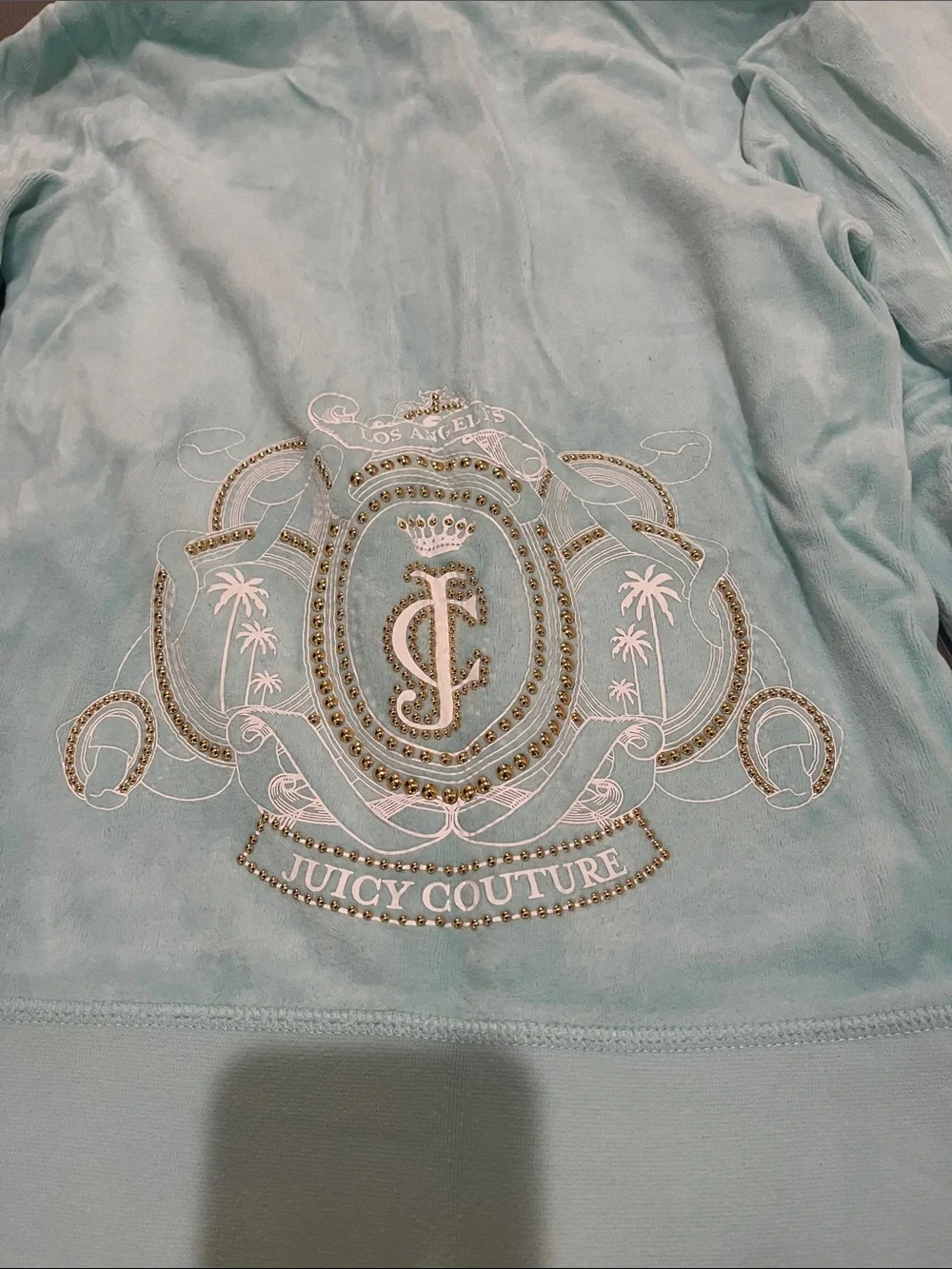 Juicy Couture Girls Mint Green Velour Hoodie & Drawstring Pants Set